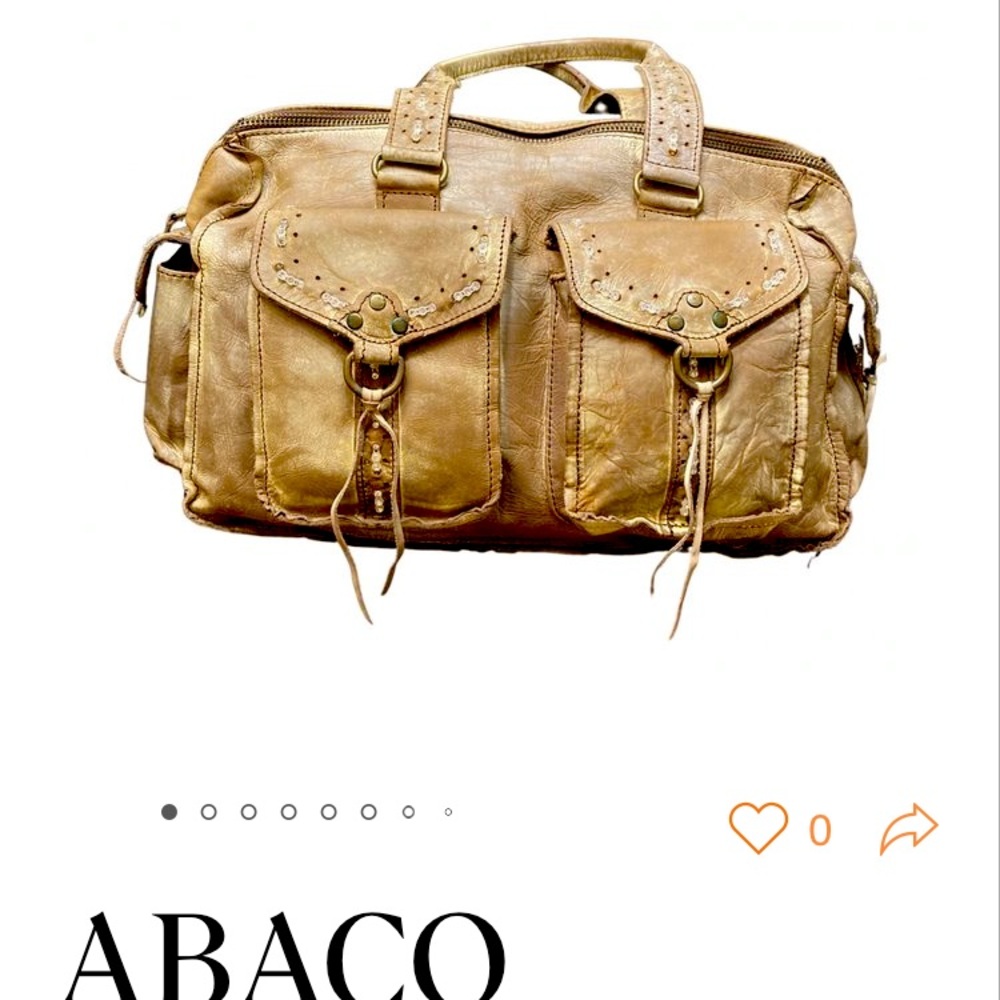 Abaco Paris Couture Aged Lamb Skin Leather Satchel